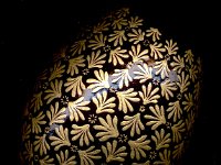 Golden Leaves Chiyogami Ukrainian Style Easter Egg Pysanky By So Jeo : Pysanky Pysanka Ukrainian Easter egg batik ukrainian easter art batik  eggshell kimono chiyogami washi origami fans cranes birds blooms gold leaf sojeo leblond artist